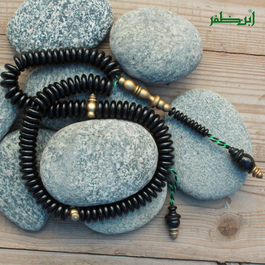 100 Rosary Wooden Beads Black And Golden 12mm Tasbeeh Misbaha Prayer Beads Tasbih TS-45-4